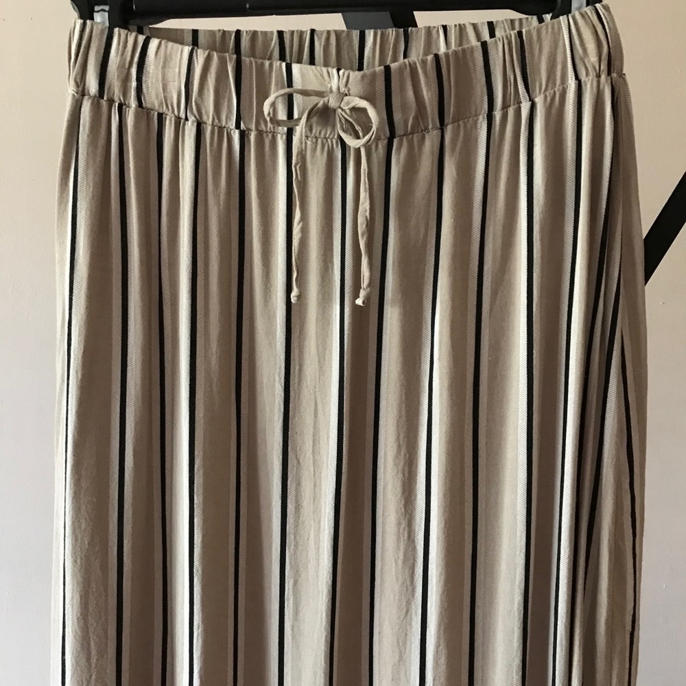 Beige/Black Long Summer Dress Skirt S NWOT